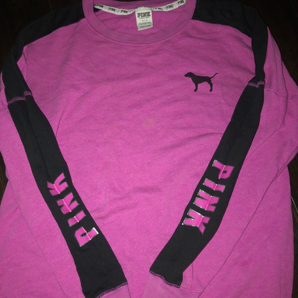 Pink crew neck hoodie